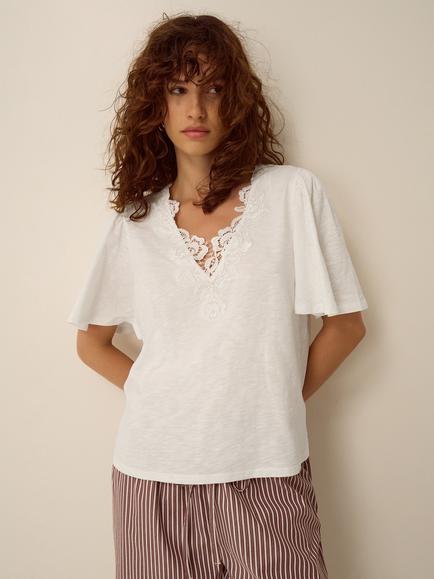 Monsoon Layla Lace Top, Ivory