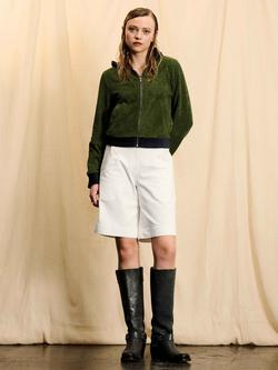 Brora Skye The Organic Cotton Towelling Bomber, Khaki - view 2, Khaki