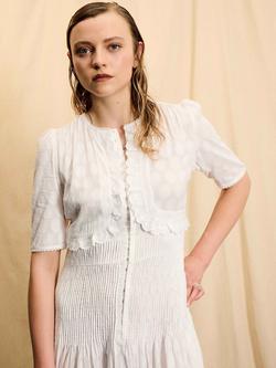 Brora Skye The Cotton Spot Midi Dress, White - view 2, White