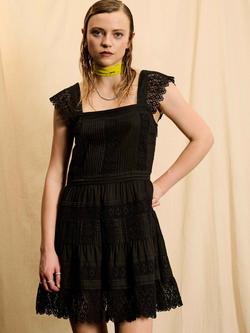 Brora Skye The Cotton Crochet Sundress, Black