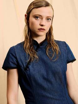 Brora Skye The Denim Parachute Dress, Blue - view 2, Blue
