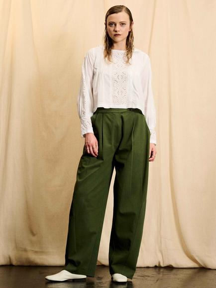 Brora Skye The Broderie Anglaise Blouse, White - view 2, White