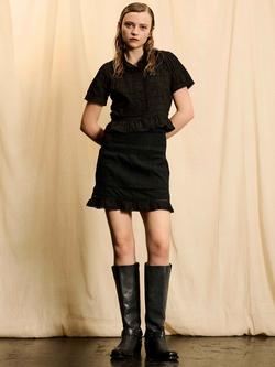 Brora Skye The Cotton Spot Short Sleeve Shirt, Black - view 2, Black