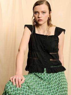 Brora Skye The Cotton Camisole, Black, Black