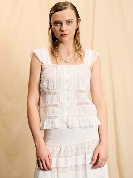 Brora Skye The Cotton Camisole, White, White