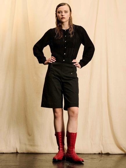 Brora Skye The Cotton Sailor Shorts, Black, Black
