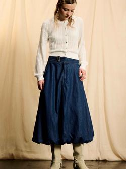 Brora Skye The Denim Parachute Skirt, Blue, Blue