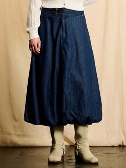 Brora Skye The Denim Parachute Skirt, Blue - view 2, Blue