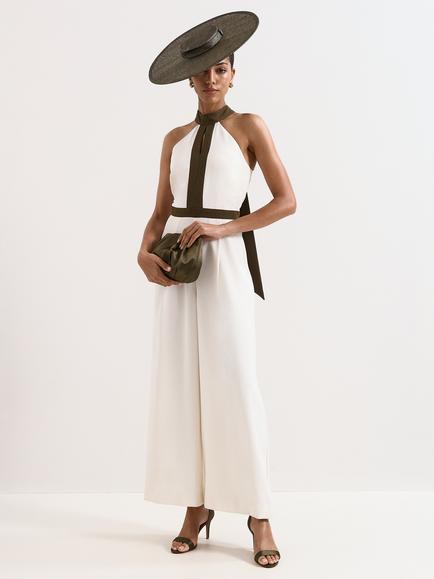 Phase Eight Monica Halter Neck Jumpsuit, Cream, Cream
