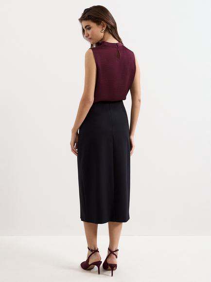 Phase Eight Phoebe Ponte Midi Skirt, Black - view 2, Black