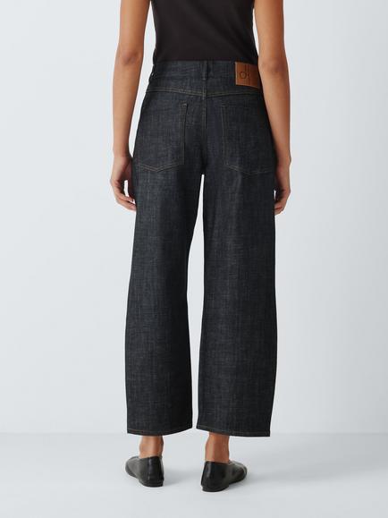 John Lewis High Rise Relaxed Straight Leg Jeans, Indigo - view 2, Indigo