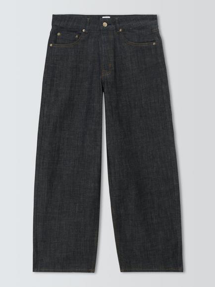 John Lewis Mid Rise Relaxed Straight Leg Jeans, Indigo, Indigo