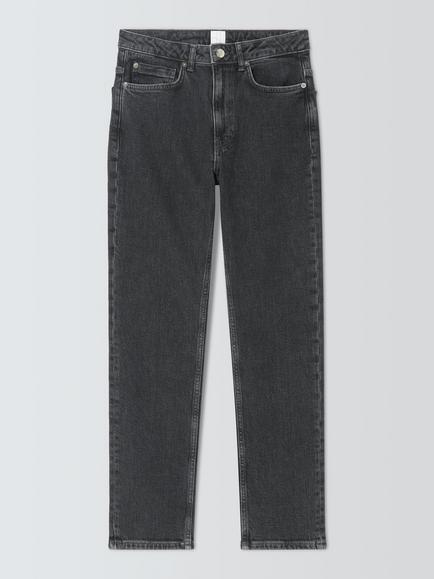 John Lewis Mid Rise Skinny Jeans, Washed Black, Washed Black