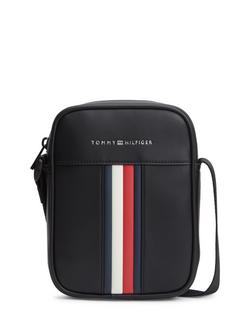 Tommy Hilfiger Signature Tape Crossbody Reporter Bag, Black, Black