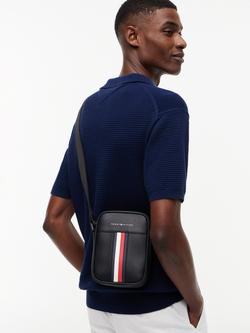 Tommy Hilfiger Signature Tape Crossbody Reporter Bag, Black - view 2, Black