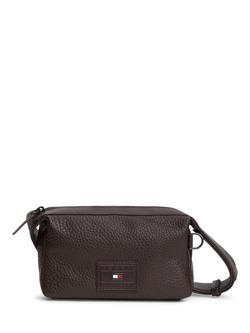 Tommy Hilfiger Logo Leather Crossbody Camera Bag, Brown, Brown