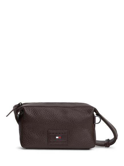 Tommy Hilfiger Logo Leather Crossbody Camera Bag, Brown, Brown