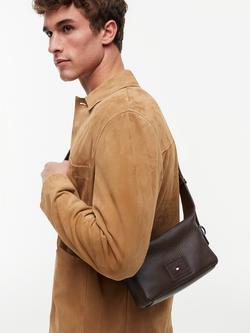 Tommy Hilfiger Logo Leather Crossbody Camera Bag, Brown - view 2, Brown