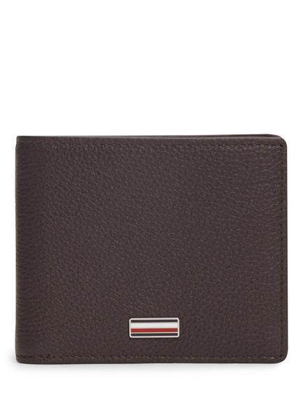 Tommy Hilfiger Leather Signature Plaque Bifold Wallet, Brown, Brown