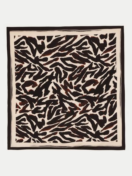 Jigsaw Zebra Silk Square Scarf, Cream/Multi, Cream/Multi