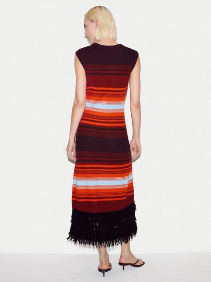 Jigsaw Stripe Straight Maxi Knit Dress, Multi - view 2, Multi