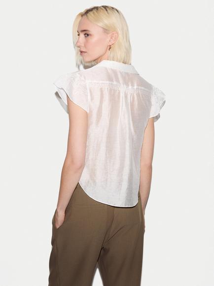 Jigsaw Smocking Top, White - view 2, White