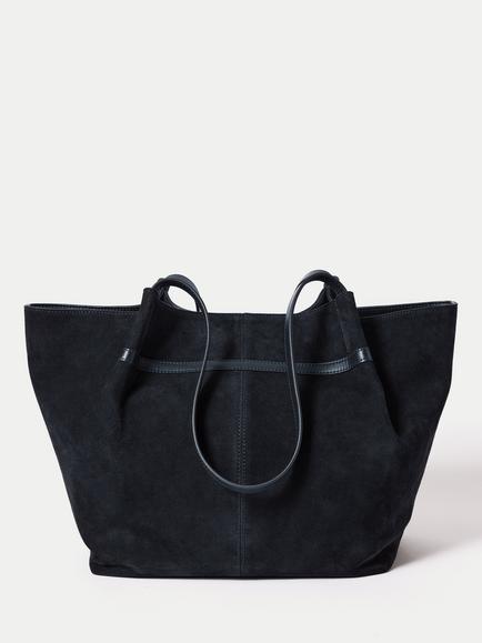 Jigsaw Suede Shopper Tote Bag, Navy, Navy