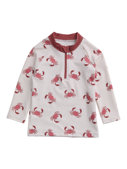 KIDLY by MORI Kids' Long Sleeve Crab Print Rash Vest, Multi, Multi
