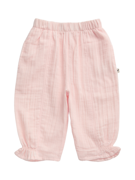 KIDLY by MORI Kids' Muslin Trousers, Pink, Pink