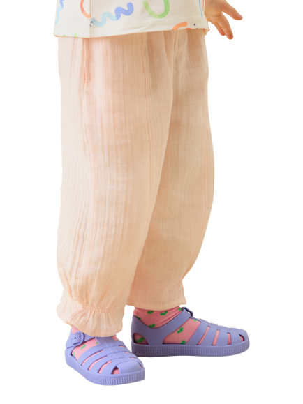 KIDLY by MORI Kids' Muslin Trousers, Pink - view 2, Pink
