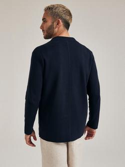 SALTS Unisex Knitted Double Breasted Blazer - view 2, Navy