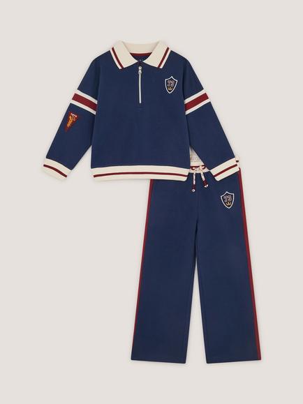 Monsoon Kids' Half Zip Sweatshirt and Joggers Set, Navy, Navy