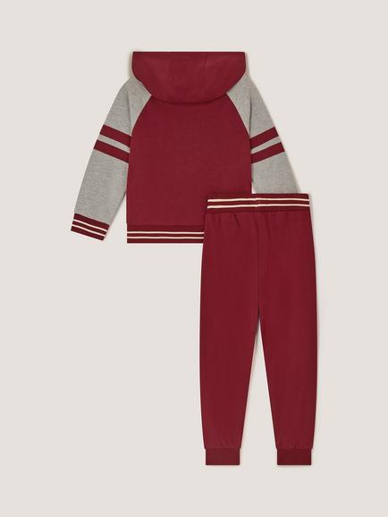 Monsoon Kids' Jurassic Print Hoodie and Joggers Set, Burgundy - view 2, Burgundy