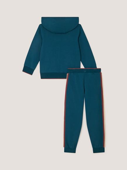 Monsoon Kids' Winter Wolf Hoodie and Joggers Set, Blue - view 2, Blue