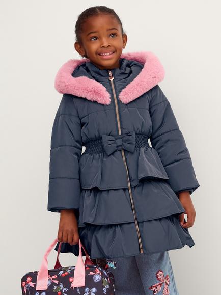 Monsoon Kids' Padded Taylor Coat, Black, Navy