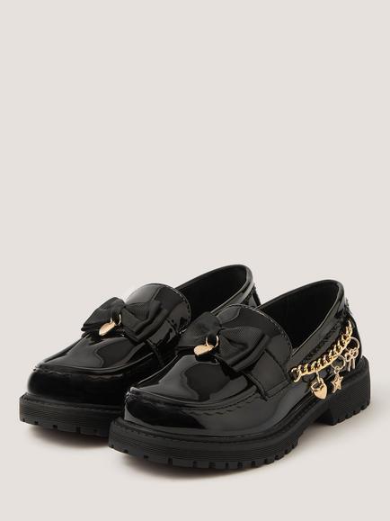 Monsoon Kids' Charm Loafers, Black - view 2, Black