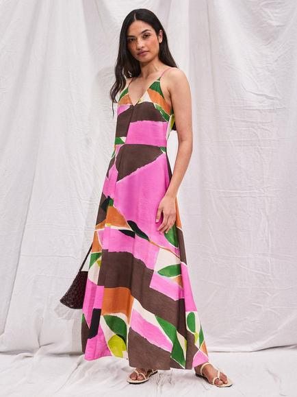 Ro&Zo Abstract A-Line Maxi Dress, Multi, Multi