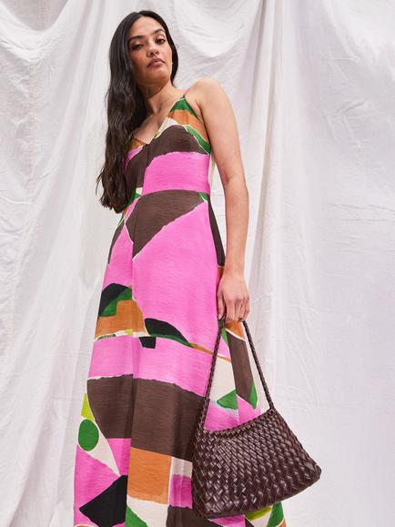 Ro&Zo Abstract A-Line Maxi Dress, Multi - view 2, Multi