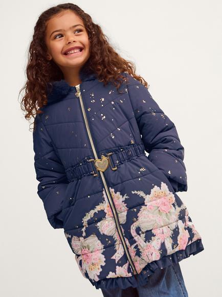 Monsoon Kids' Padded Aurora Coat, Navy, Navy
