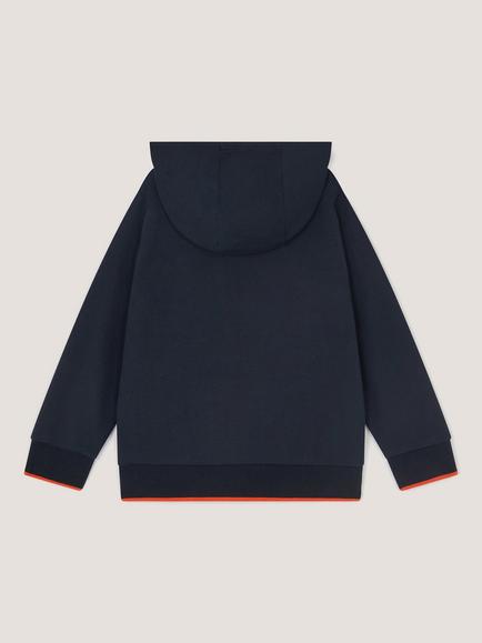 Monsoon Kids' Glow In The Dark Space Hoodie, Navy - view 2, Navy