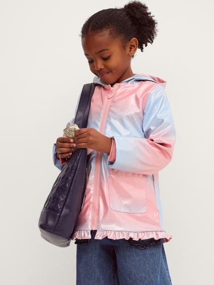 Monsoon Kids' Ombre Shimmer Raincoat, Pink, Pink
