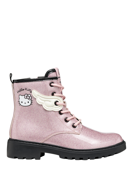 Geox Kids' Casey Hello Kitty Boots, Pink/Black, Pink/Black