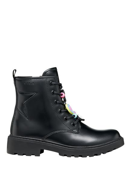 Geox Kids' Casey Ankle Boots, Black/Multi, Black/Multi