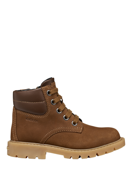 Geox Kids' Shaylax Zip Side Boots, Toffee/Dark Brown, Toffee/Dark Brown