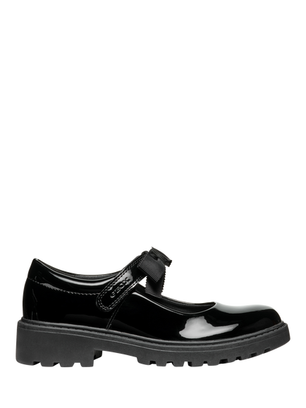 Geox Kids' Casey Patent Ballet Shoes, Black, Black