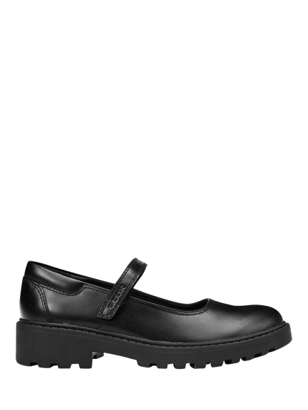 Geox Kids' Casey Leather Ballet Shoes, Black, Black