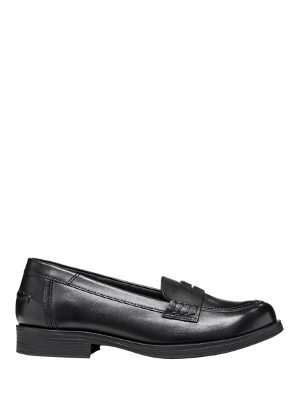 Geox Kids' Agata Leather Loafers, Black, Black