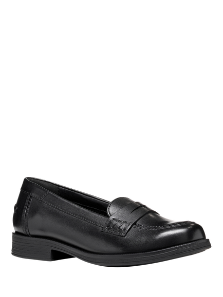 Geox Kids' Agata Leather Loafers, Black - view 2, Black
