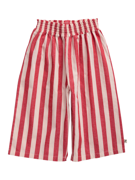 KIDLY by MORI Kids' Striped Cotton Trousers, Red, Red
