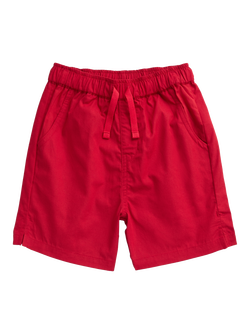 KIDLY by MORI Kids' Cotton Drawstring Shorts, Red, Red